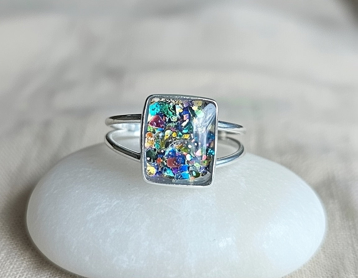 Cremation Ash jewelry, Creamation Ash Ring: Pet Memorial Jewelry, Sterling Silver Memorial Keepsake Ring, Meaningful gifts