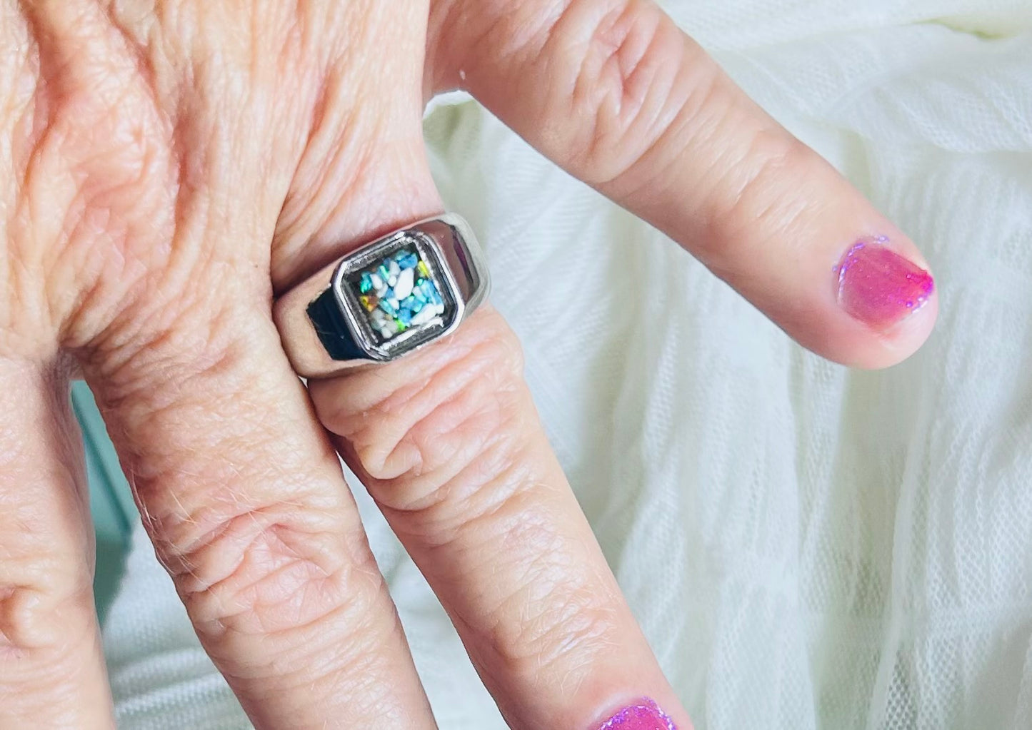 Pet ash Ring, human ash Ring, jewelry Opal Ring Mens-Memorial Keepsake Ring Unisex Ring ,Cremation Ring Jewelry for men, Ring for ashes, fur