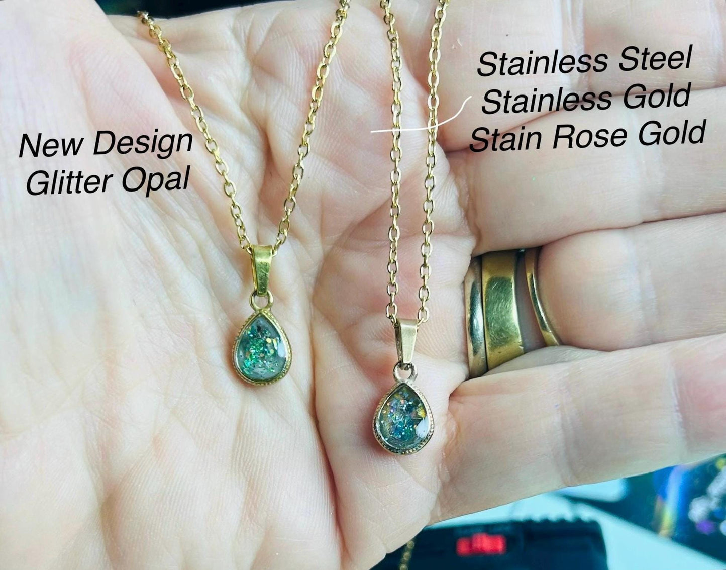 Cremation Ash Jewelry Opal Human, Pet Memorial Necklace: Stainless Steel Cremation Jewelry, Memorial Keepsake, Pendant for Ashes or Fur