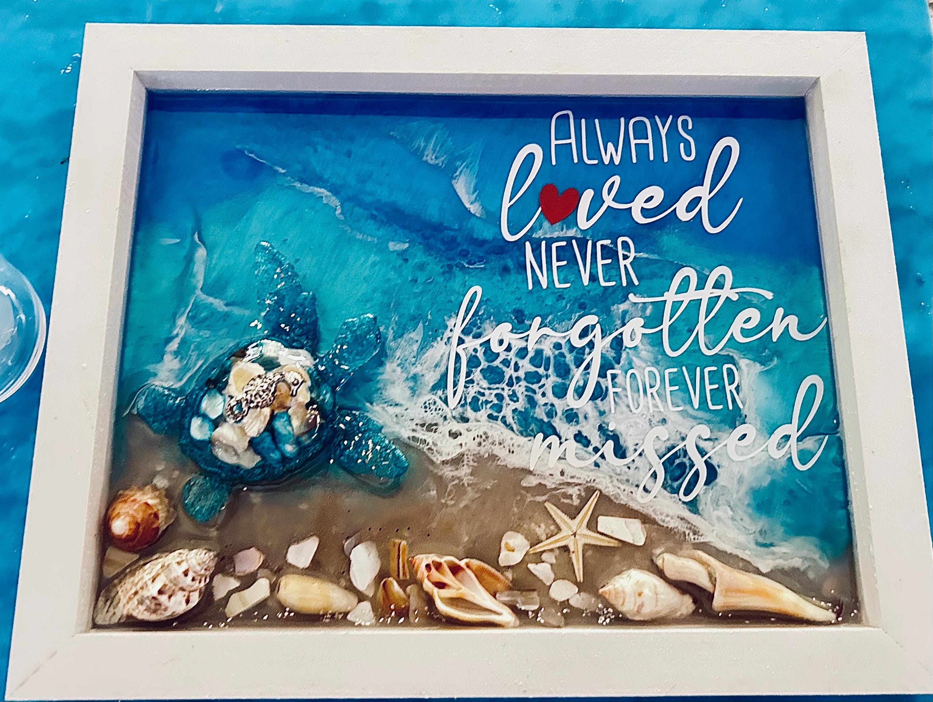 Cremation Ash Beach Wall Art: Sea Glass & Shell Keepsake Memorial