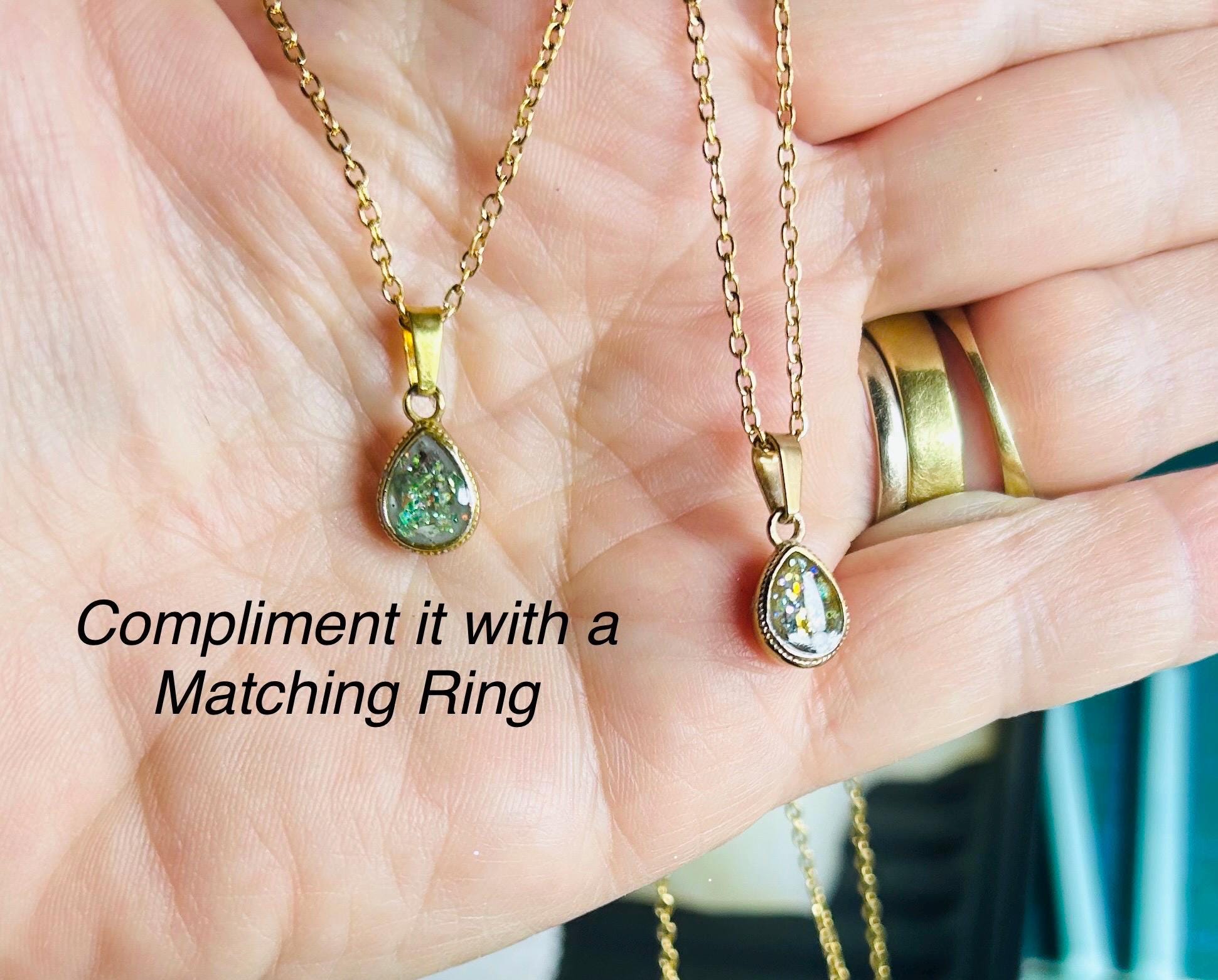 Cremation Ash Jewelry Opal Pet Memorial Necklace: Stainless Steel Cremation Jewelry, Memorial Keepsake, Pendant for Ashes or Fur