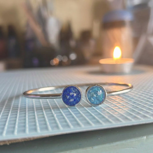 Cremation Ash Bangle-Human, Pet Memorial-Memorial Jewelry-Keepsake bangle -Pet ashes