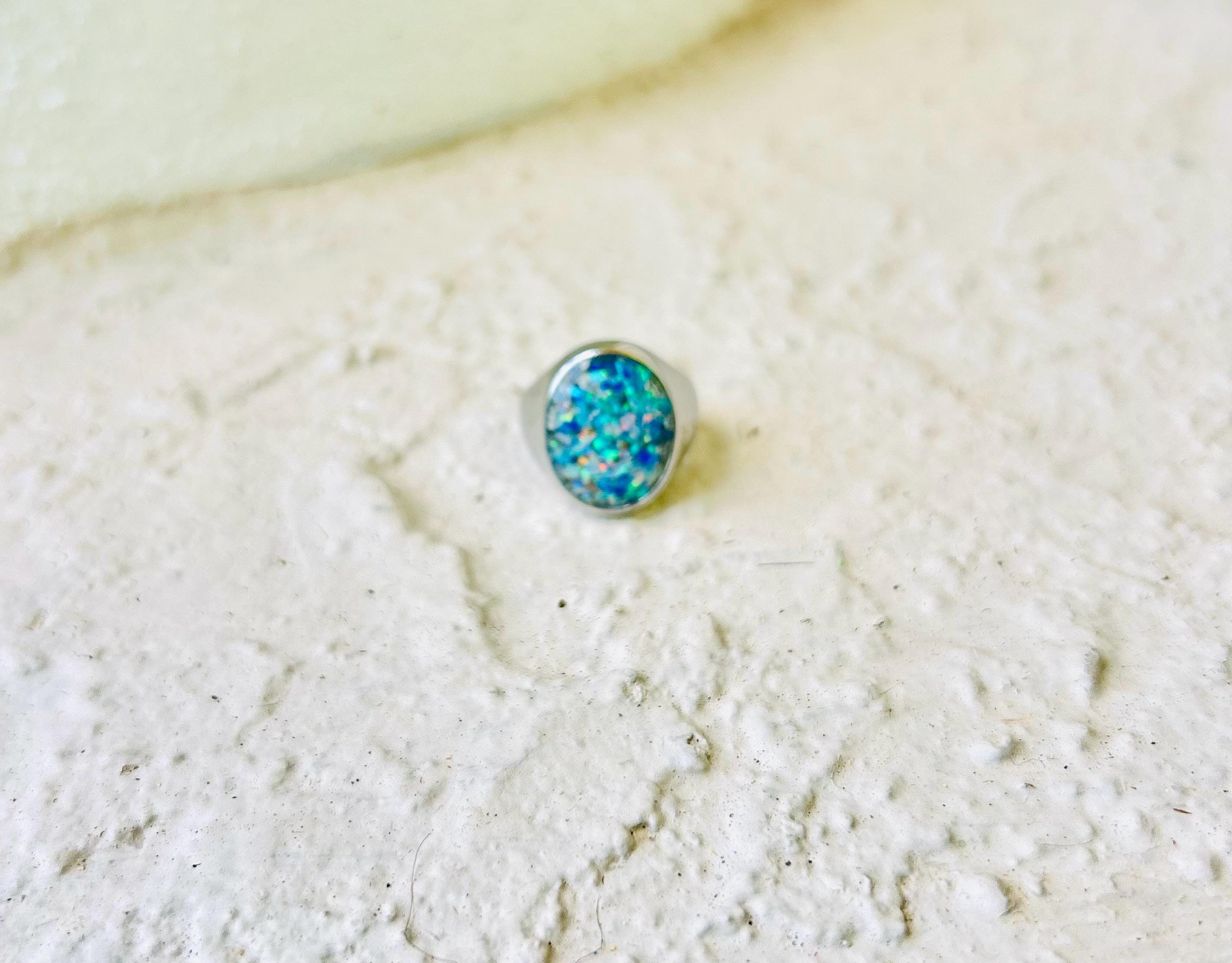 Pet ash Ring, human ash Ring, jewelry Opal Ring Mens-Memorial Keepsake Ring Unisex Ring ,Cremation Ring Jewelry for men, Ring for ashes, fur