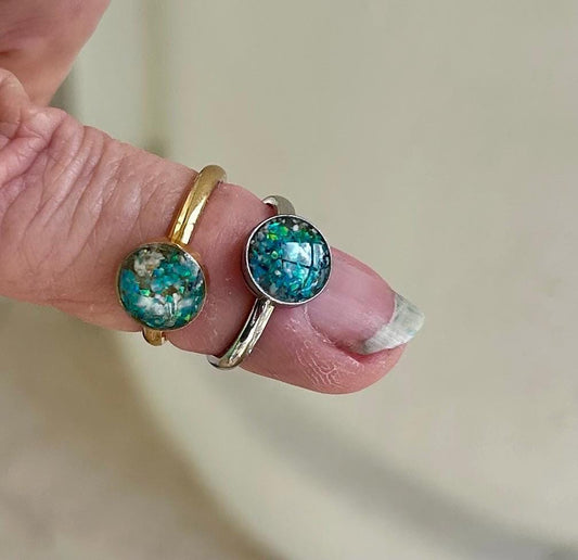 Cremation Ash Ring jewelry, Creamation Ash Heart Ring: Pet Memorial Jewelry, Memorial Keepsake Ring, Meaningful gifts