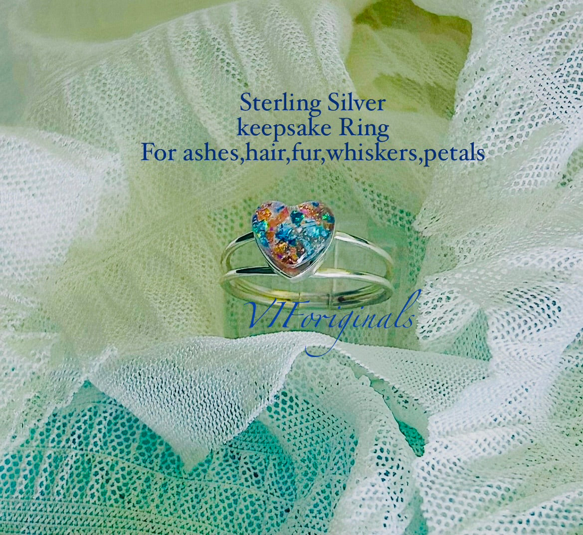 Cremation Ash jewelry, Cremation Ash Heart Ring: Pet Memorial Jewelry, Memorial Keepsake Ring, Meaningful gifts