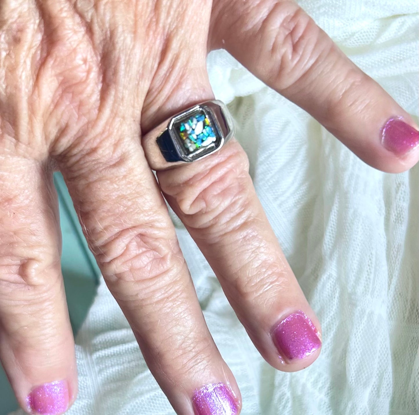 Pet ash Ring, human ash Ring, jewelry Opal Ring Mens-Memorial Keepsake Ring Unisex Ring ,Cremation Ring Jewelry for men, Ring for ashes, fur