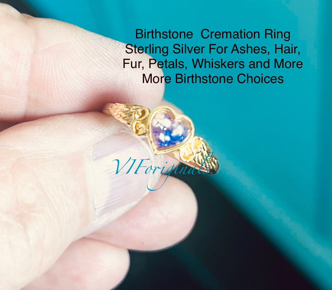 Angel Wing Cremation Ring for Ashes | Sterling Silver Open Heart Memorial Ring, Guardian Angel Urn Jewelry, Bereavement Gift”