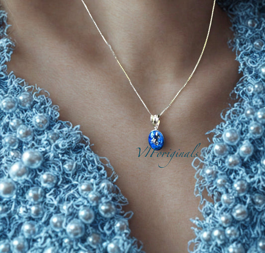 14KT Cremation Gold Pendant Jewelry Solid Gold Opal Pet Memorial Pendant:Cremation Jewelry, Memorial Keepsake, Pendant for Ashes or Fur, Hair,Petals,
