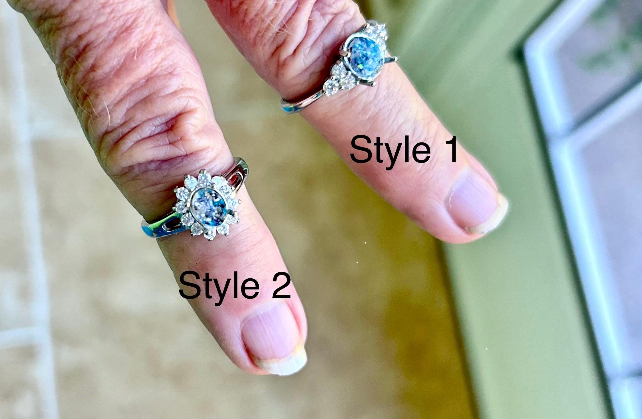 Pet Ash Opal Ring: Stainless Steel Cremation Jewelry with Opal