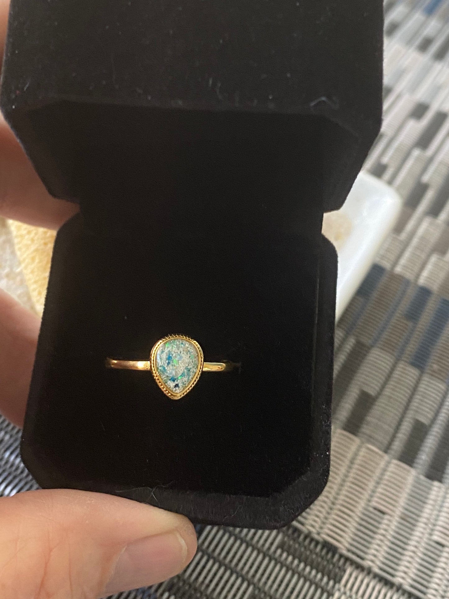 Cremation Ash Opal Ring: Pet Memorial Jewelry, Keepsake ashes Jewelry, Meaningful Gifts,